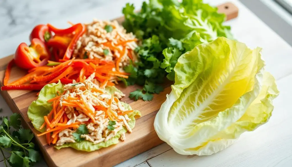 Assembling lettuce wraps