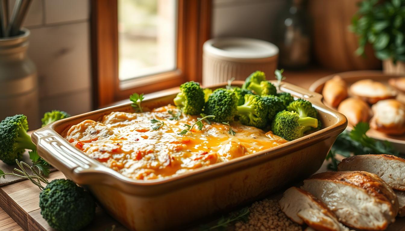 Chicken and broccoli quinoa bake for fibromyalgia