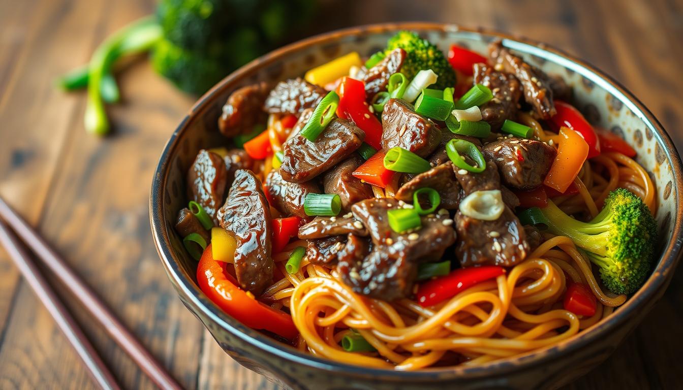 Endo friendly beef stir-fry noodles