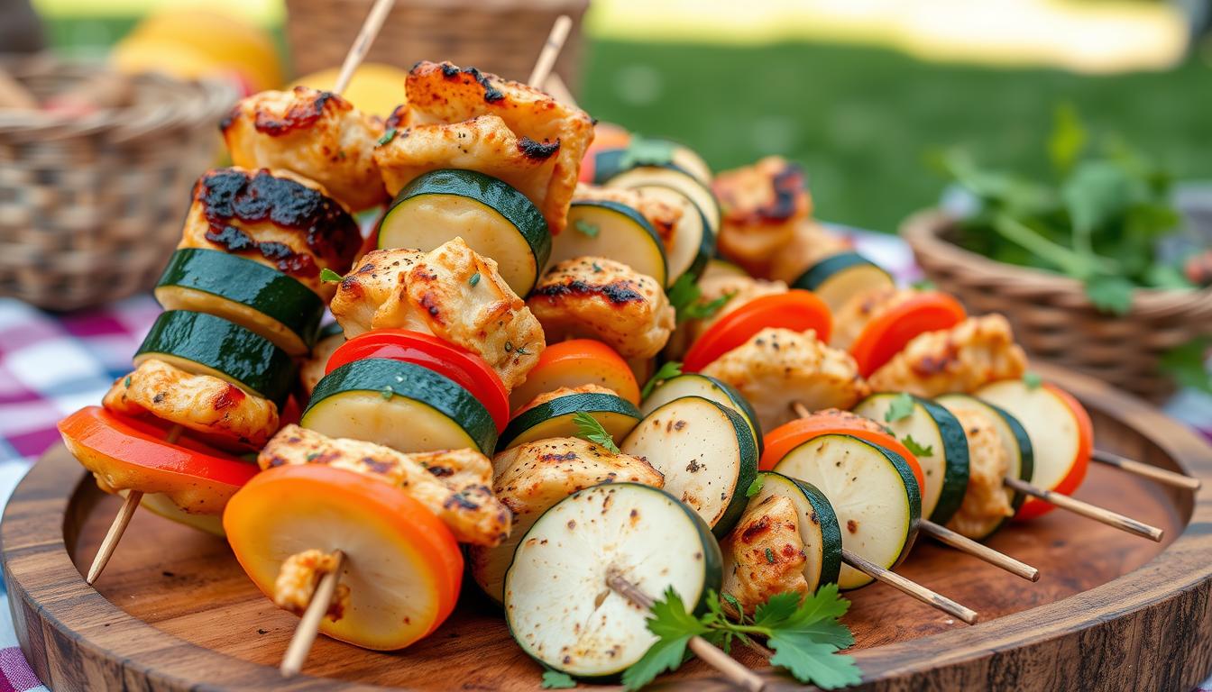 Endo friendly chicken kebabs zucchini