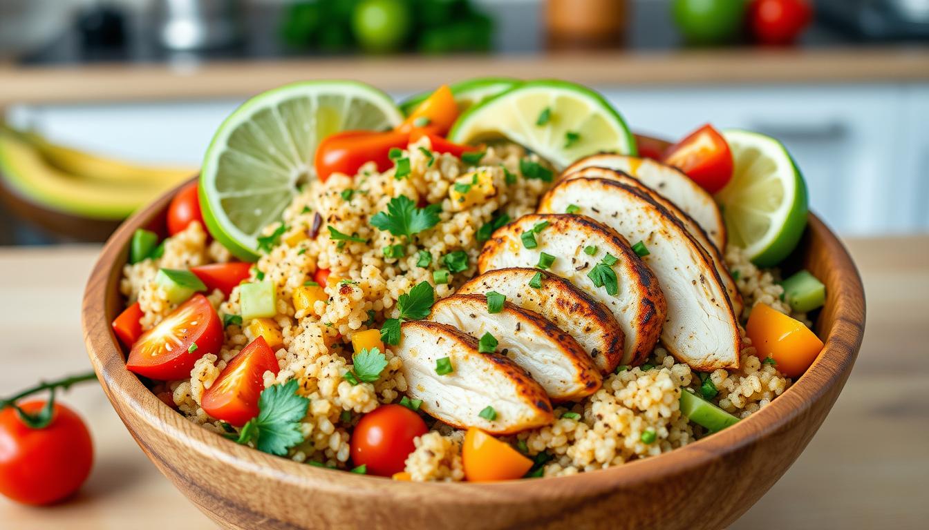 Endo friendly quinoa chicken bowl