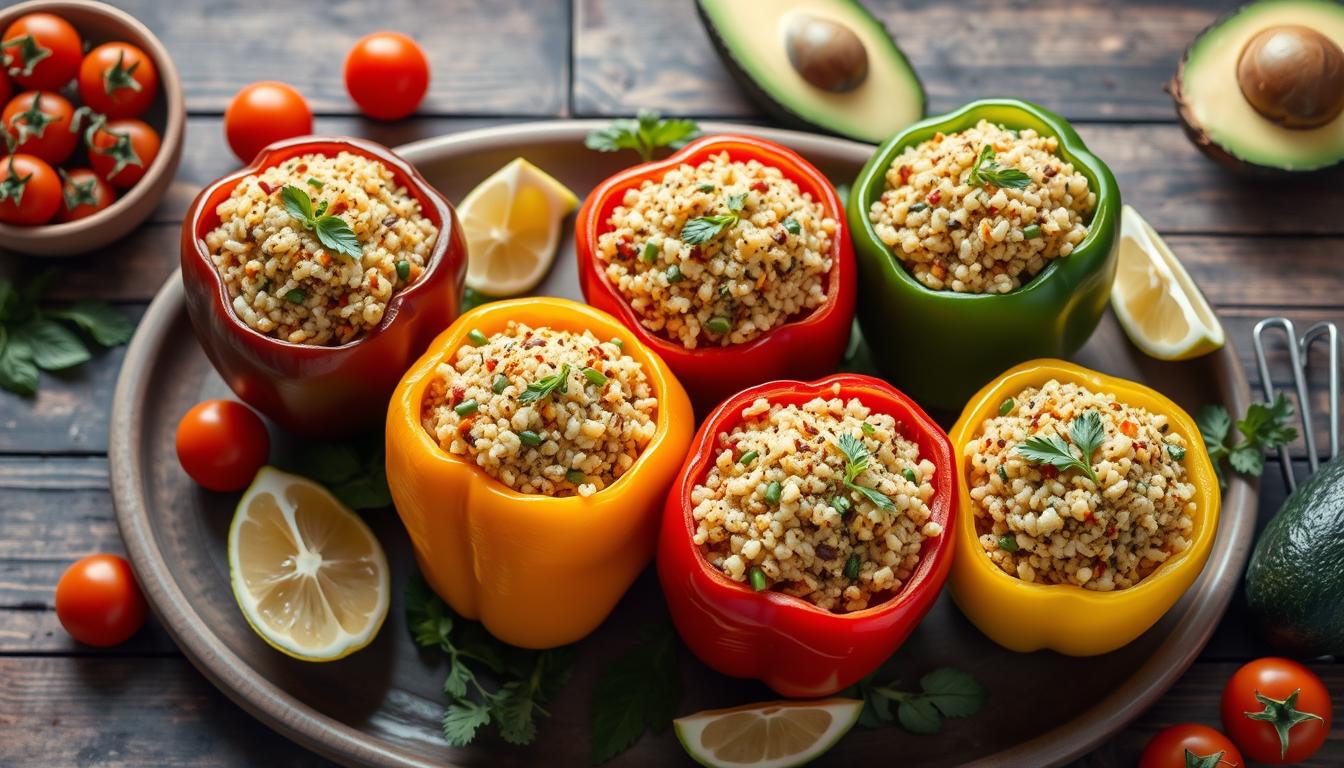 Endo friendly quinoa-stuffed peppers