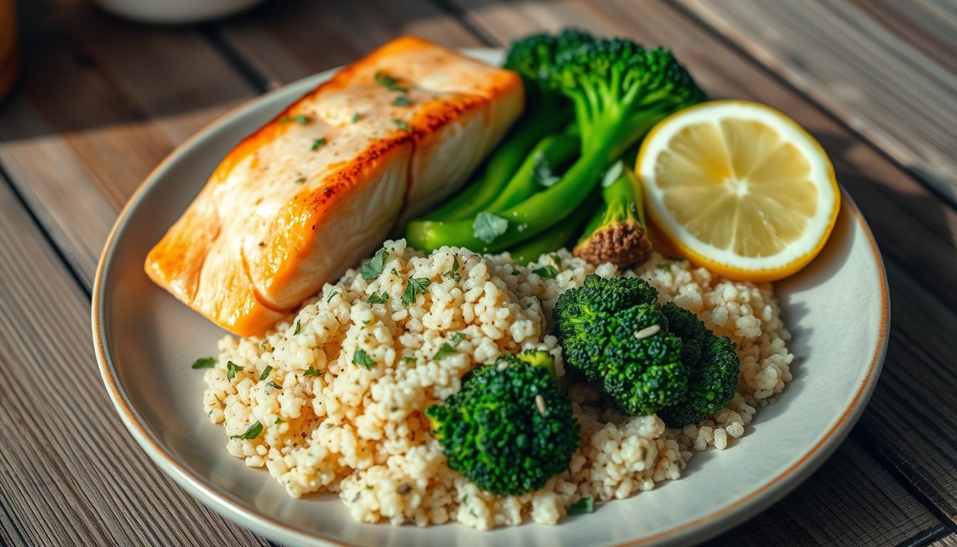 Endo friendly salmon quinoa broccoli