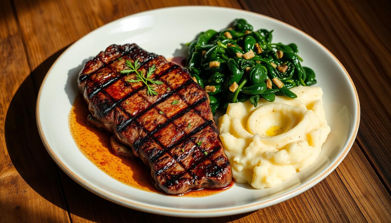 Endo friendly steak spinach potatoes