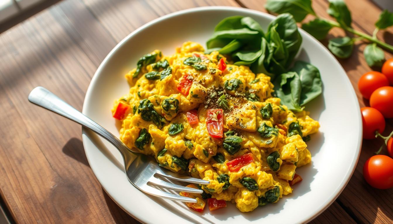 Endo friendly tofu scramble spinach