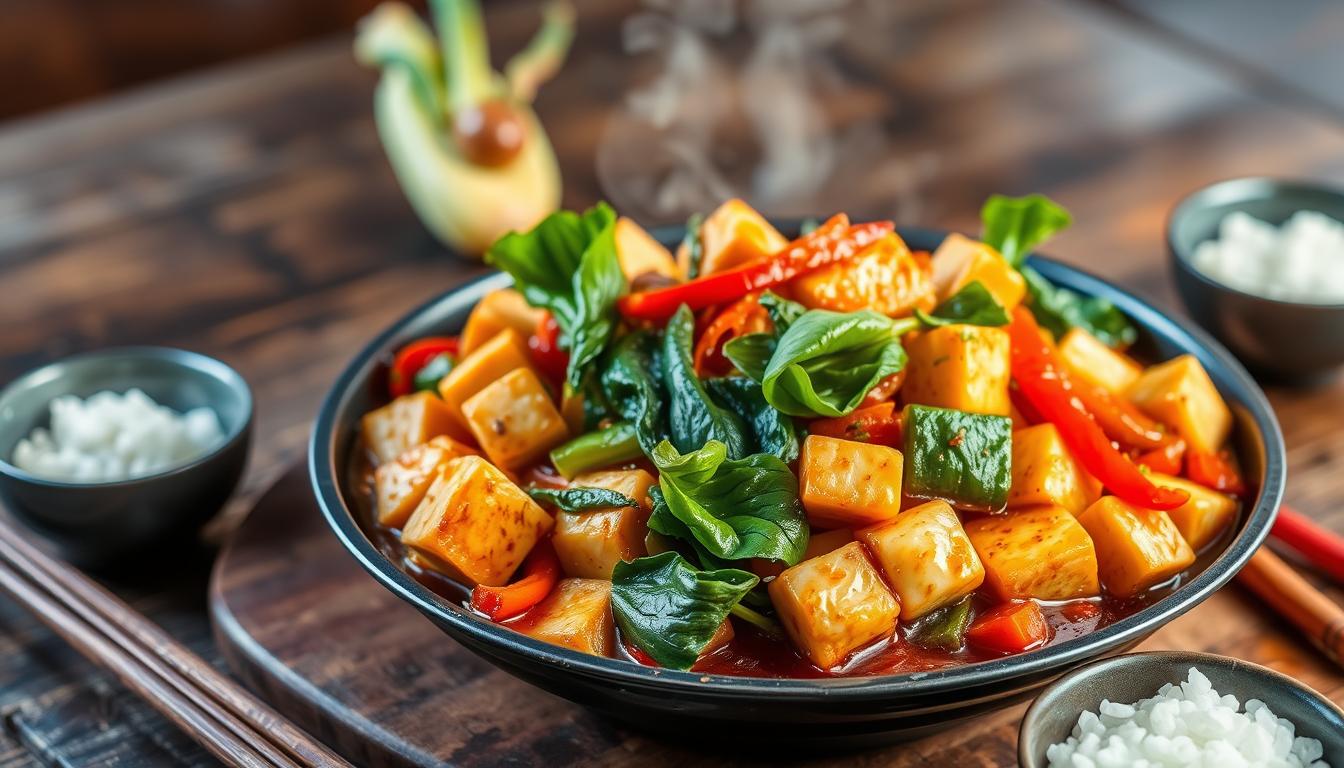 Endo friendly tofu stir-fry bok choy