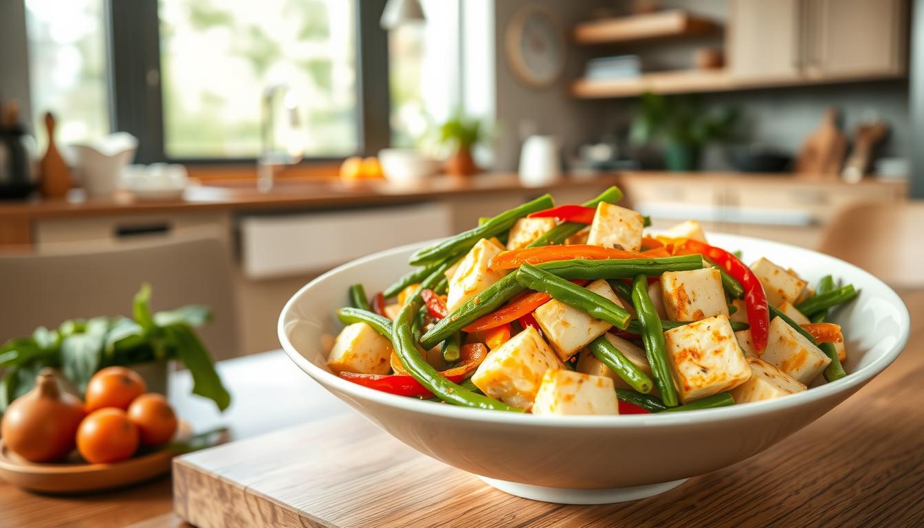 Endo friendly tofu stir-fry green beans