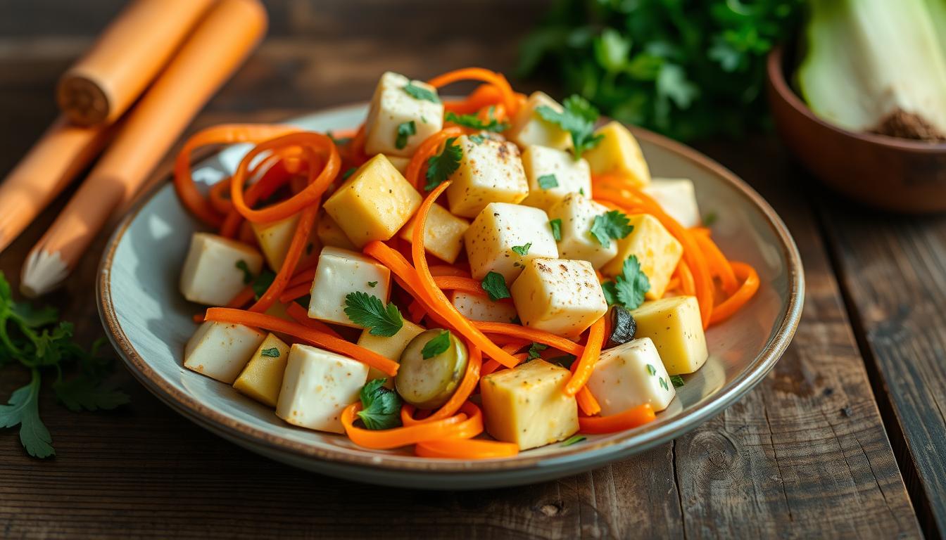 Endo friendly tofu zucchini carrots