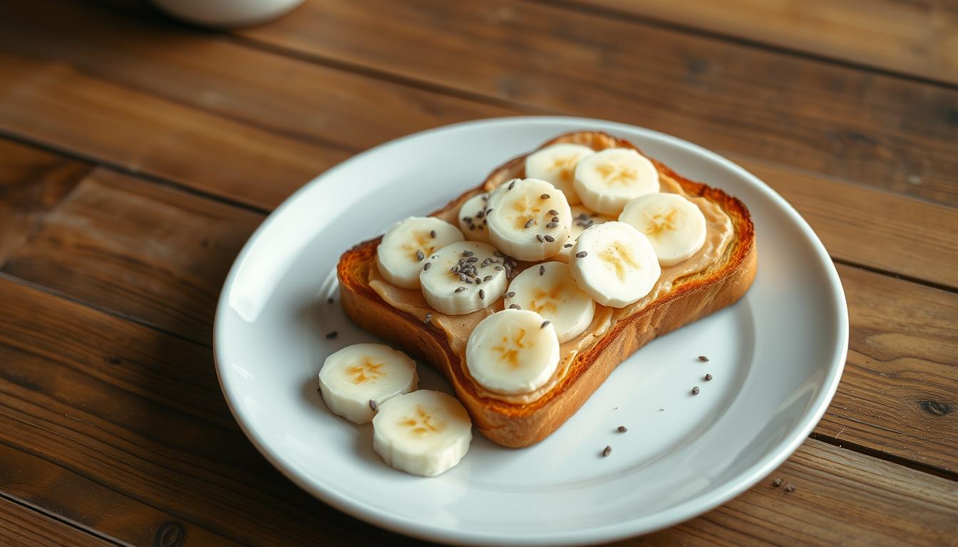 Gluten-free toast with almond butter for fibromyalgia