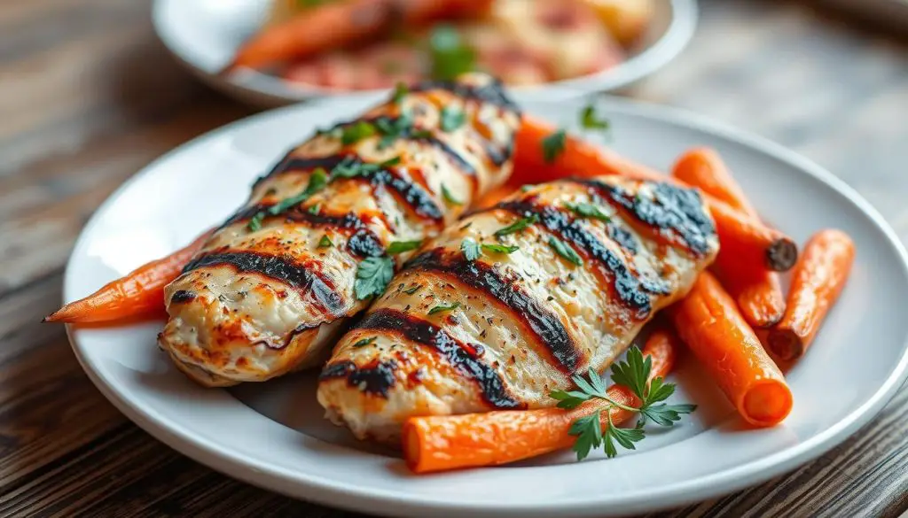 Grilled Chicken and Steamed Carrots