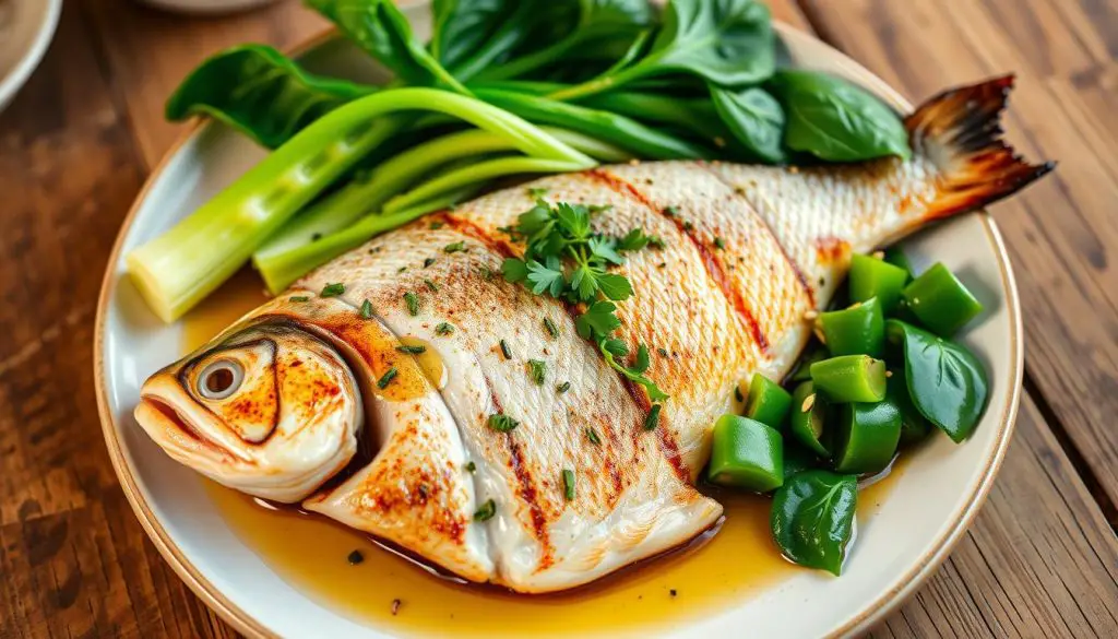 Grilled Trout with Bok Choy