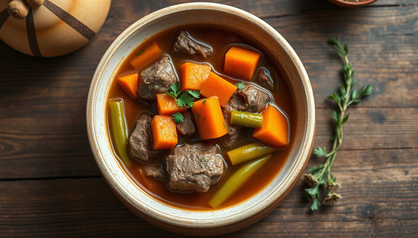 Low FODMAP beef stew for fibromyalgia