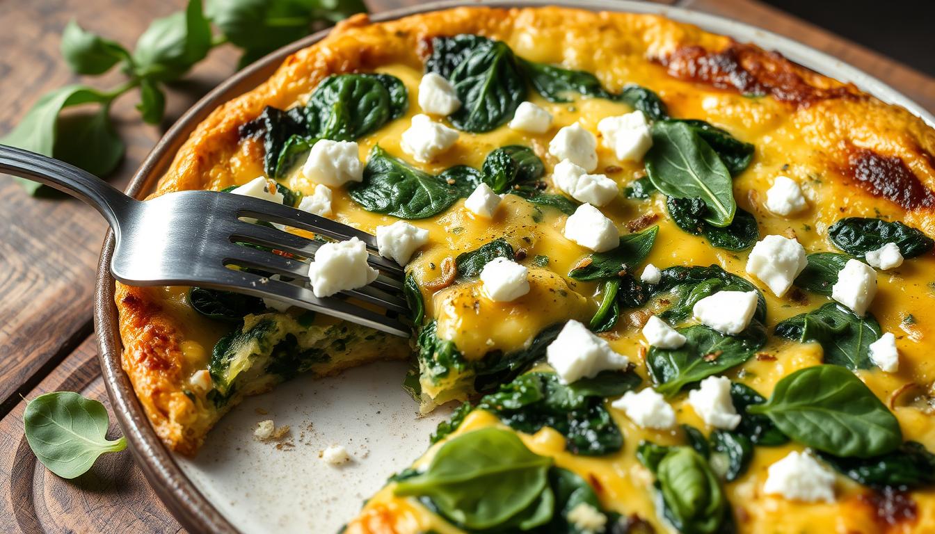 Spinach and feta frittata for fibromyalgia