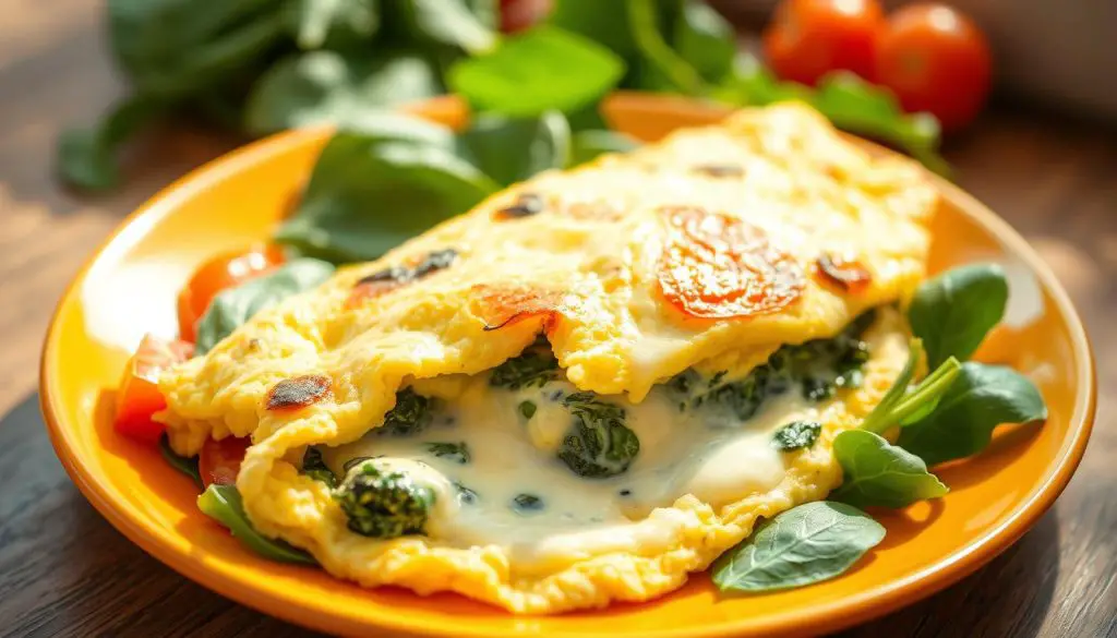 Spinach omelet and energy levels