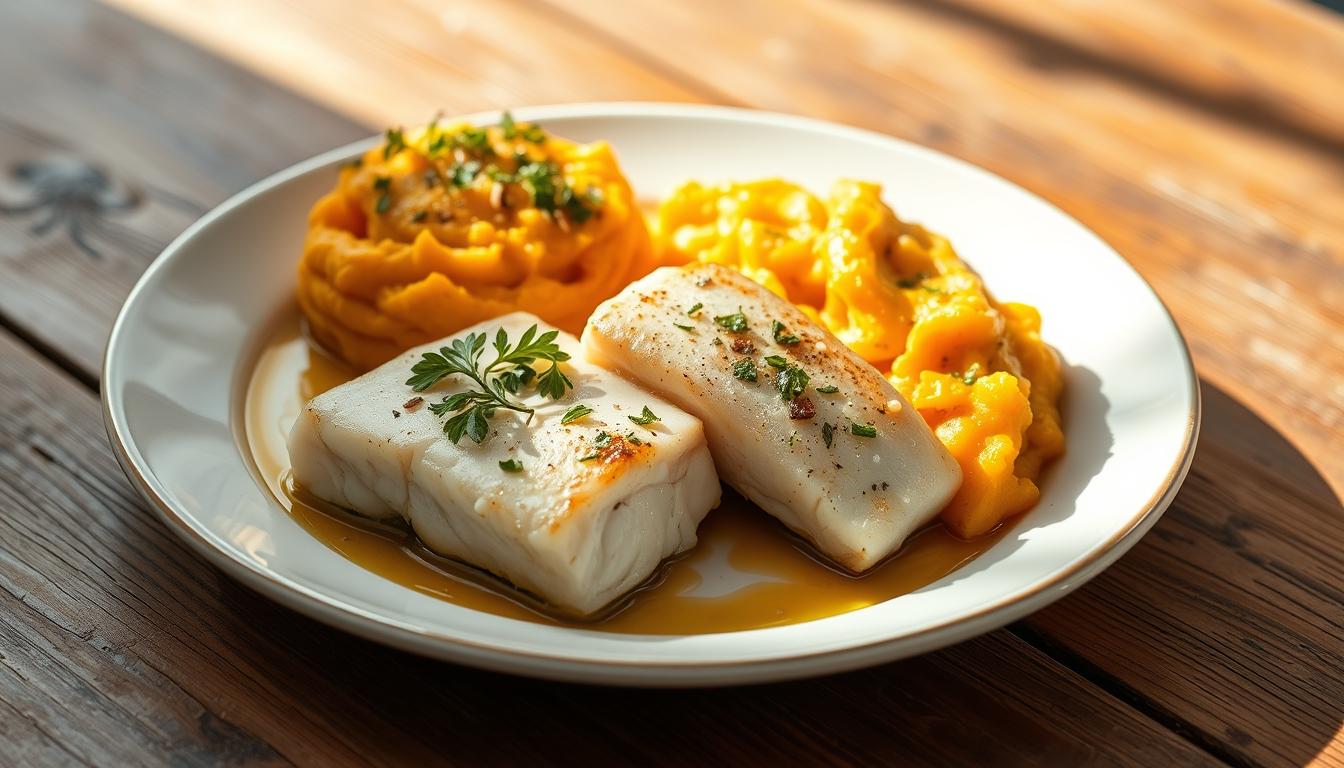 Fibromyalgia Recipe Cod with Mashed Sweet Potatoes