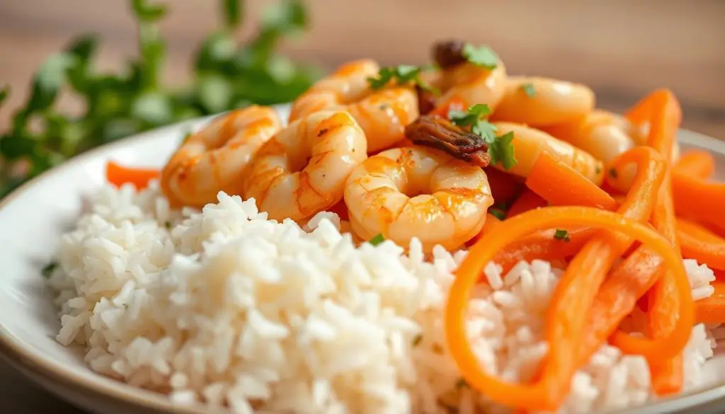 endo friendly shrimp rice carrots