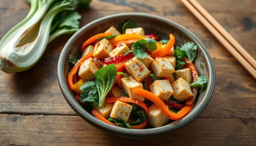 endo friendly tofu stir-fry bok choy