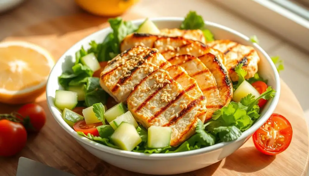 low FODMAP grilled chicken salad