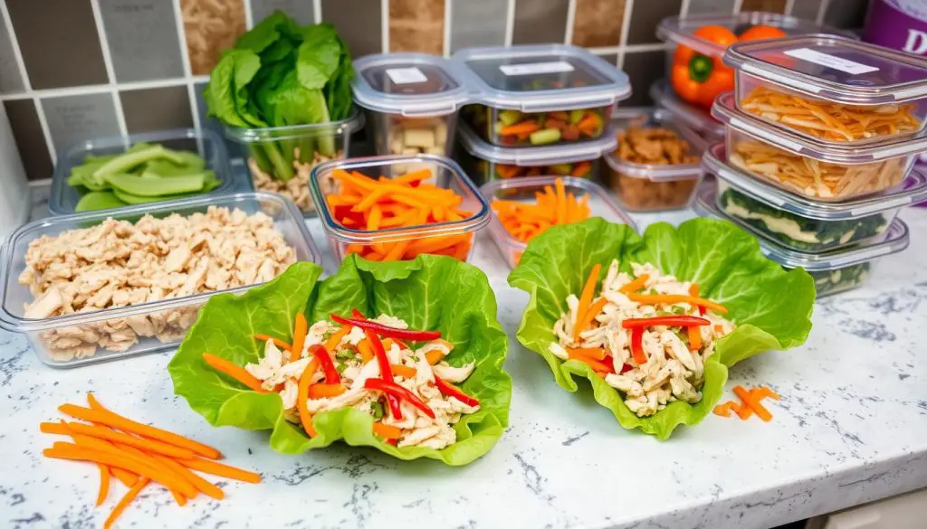 meal prepping lettuce wraps