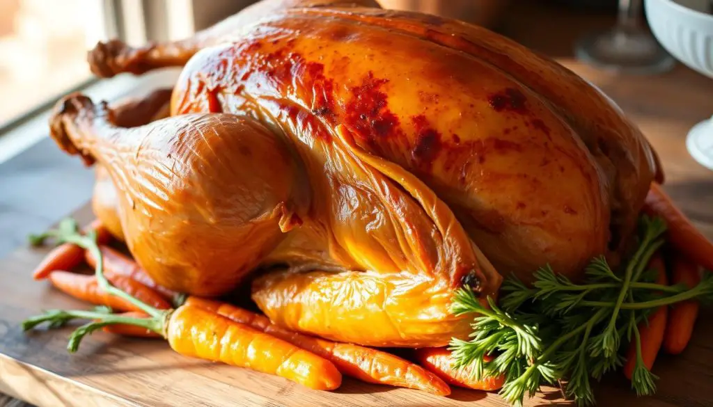 roasted turkey and steamed carrots