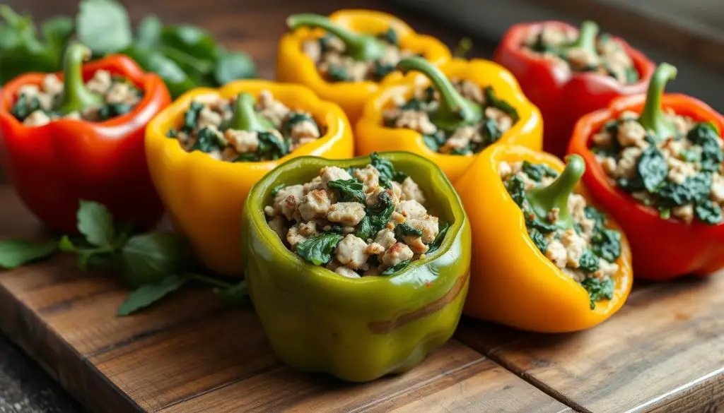 spinach and turkey-stuffed peppers fibromyalgia