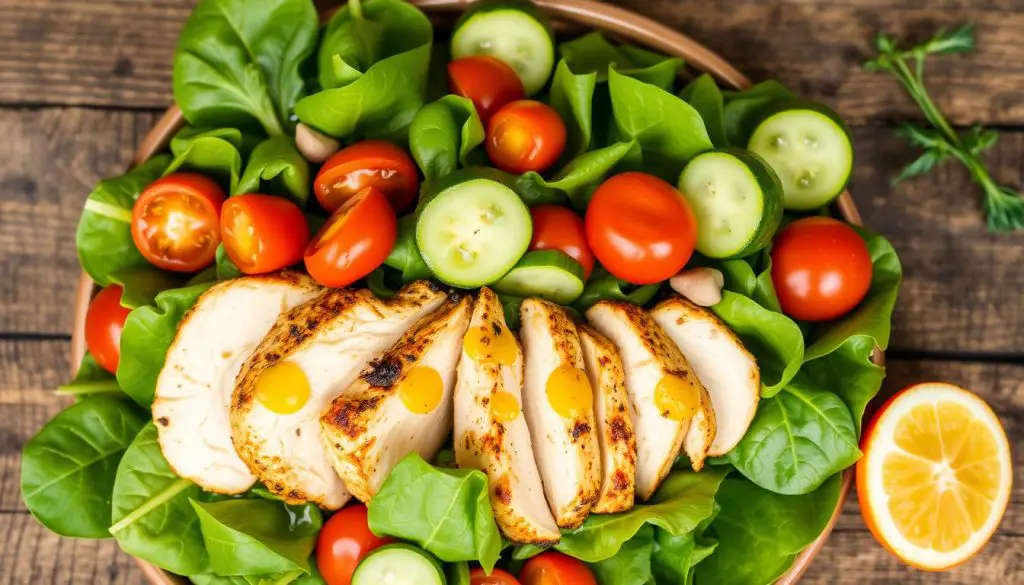 spinach salad with grilled chicken