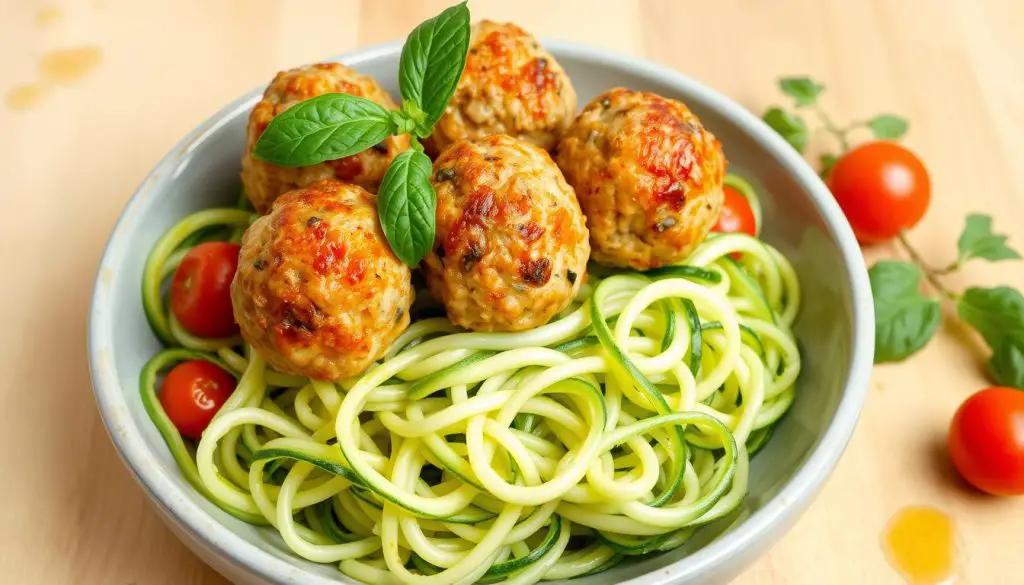 turkey meatballs and zucchini noodles