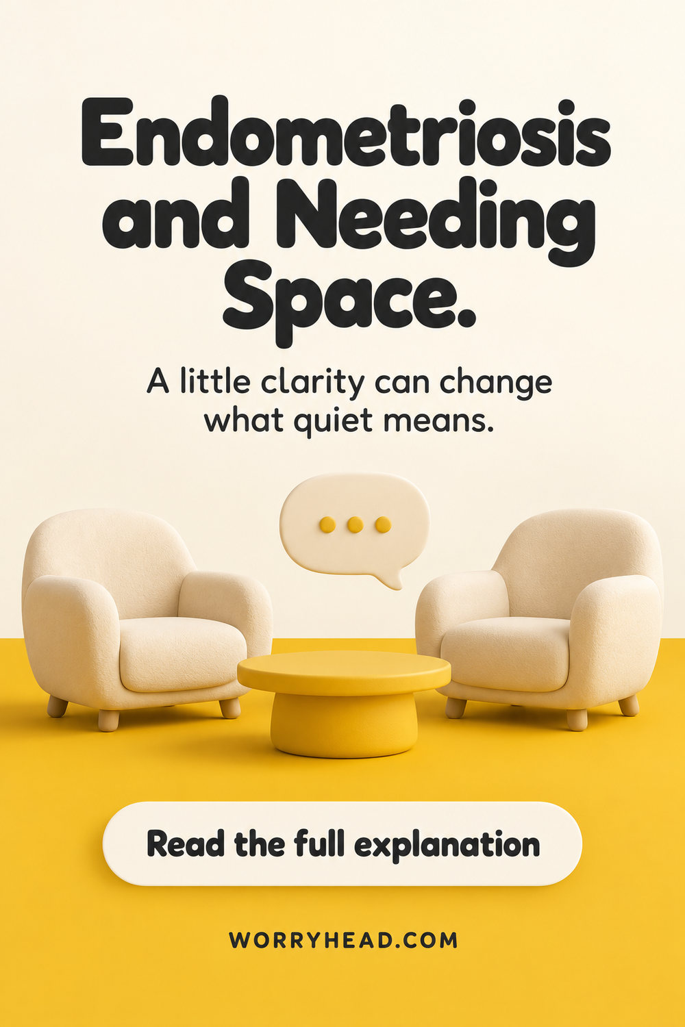 Endometriosis and needing space: sculptural clay chairs.